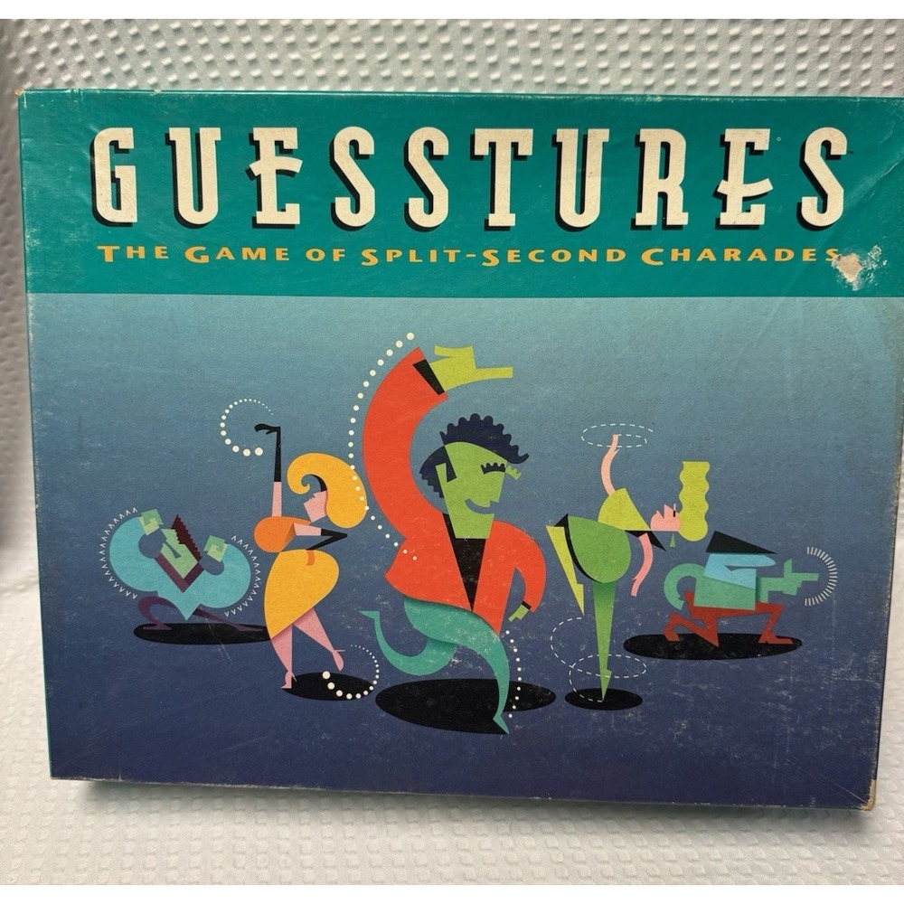 Hasbro Guesstures The Game of Split-Second Charades Vintage 1990 Board Game